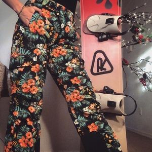 Saga Tropical Print Snow ski Pant and matching face tube